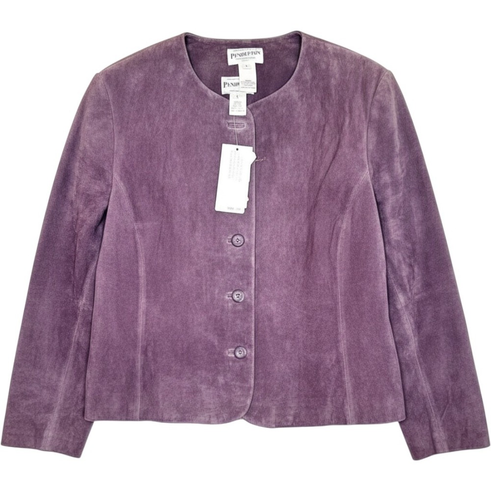 NWT‎ Vintage Pendleton Suede Coat & Matching Top Set Women's Large Purple